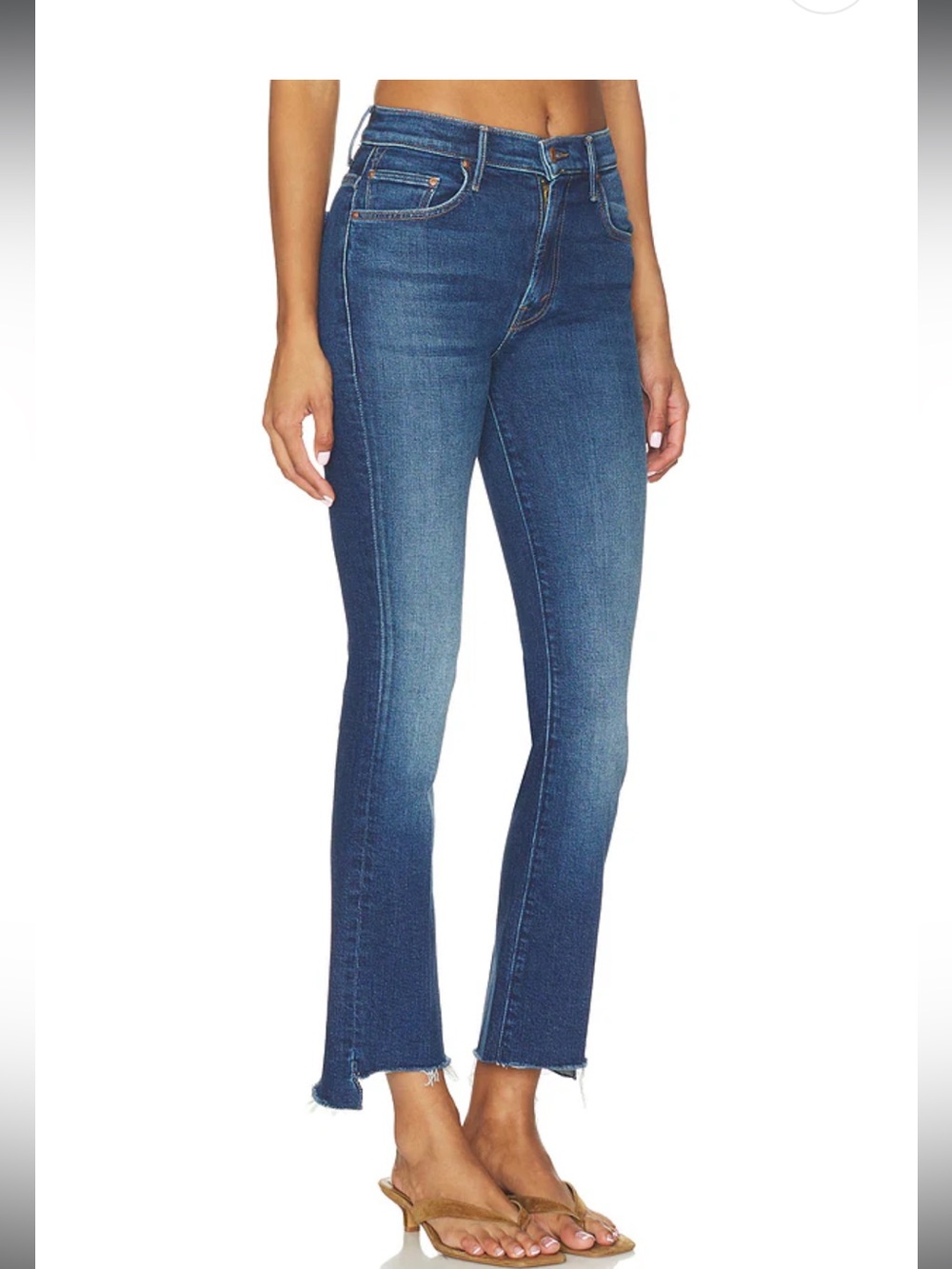 Mother Jeans The Insider Crop Step Fray jeans in the "Sweet And Sassy" wash